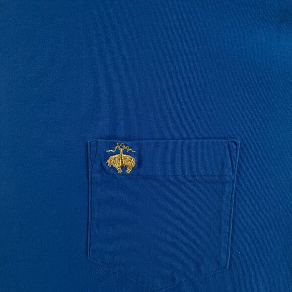 Brooks Brothers XL Blue Short Sleeve T Shirt Men Cotton Pocket Logo Adult - Picture 9 of 11